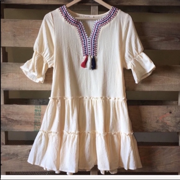 Yellow Tasseled and Ruffled Dress - Picture 5 of 6